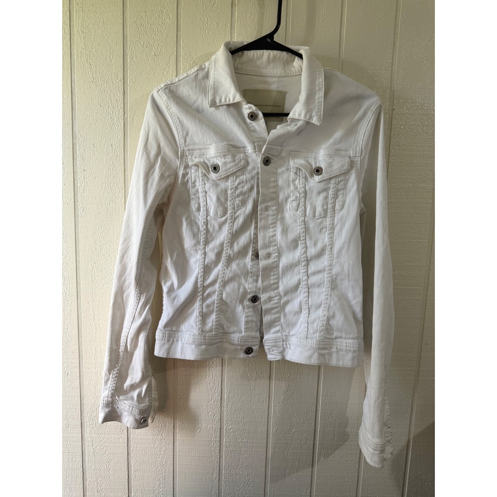 AG Adriano Goldschmied The Robyn White Denim Jacket Womens Large Made in USA